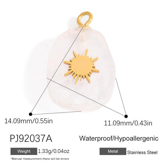 Jewelry Accessories Stainless Steel Perfume Bottle Dropshaped Cat's Eye Stone Electroplated Pendant Necklace