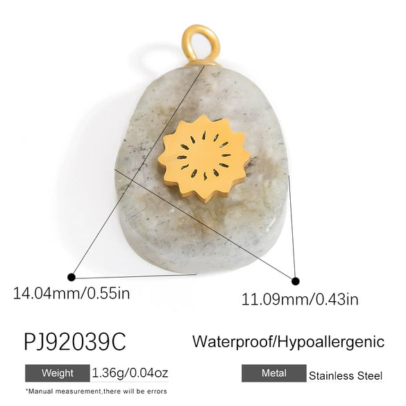Jewelry Accessories Stainless Steel Perfume Bottle Dropshaped Cat's Eye Stone Electroplated Pendant Necklace