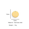 Jewelry Accessories Stainless Steel Real Gold Plated Geometric Round Disc Engraved Inner Hanging Tail Piece