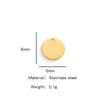 Jewelry Accessories Stainless Steel Real Gold Plated Geometric Round Disc Engraved Inner Hanging Tail Piece