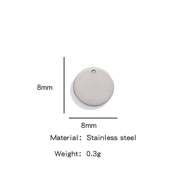 Jewelry Accessories Stainless Steel Real Gold Plated Geometric Round Disc Engraved Inner Hanging Tail Piece