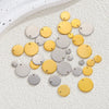 Jewelry Accessories Stainless Steel Real Gold Plated Geometric Round Disc Engraved Inner Hanging Tail Piece