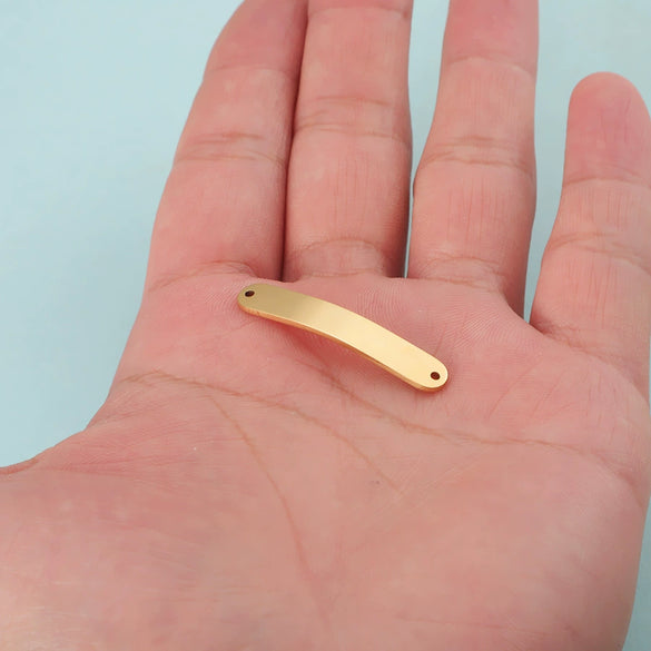 Jewelry Accessories Stainless Steel Rectangular Double Hole Pendant Connector With Mirror Finish Polishing