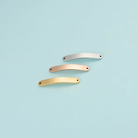Jewelry Accessories Stainless Steel Rectangular Double Hole Pendant Connector With Mirror Finish Polishing
