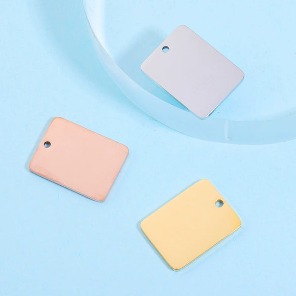 Jewelry Accessories Stainless Steel Rectangular Square Pendant Mirror Polished