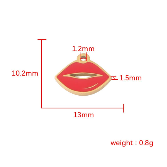 Jewelry Accessories Stainless Steel Red Lips Single Hole Hollow Pendant Fine Polishing Fashion