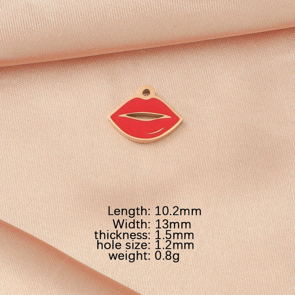Jewelry Accessories Stainless Steel Red Lips Single Hole Hollow Pendant Fine Polishing Fashion