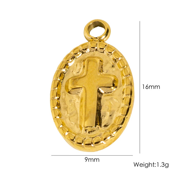 Jewelry Accessories Stainless Steel Retro Simple Geometric Electroplating White Shellfish Natural Stone Zircon Necklace Pendant