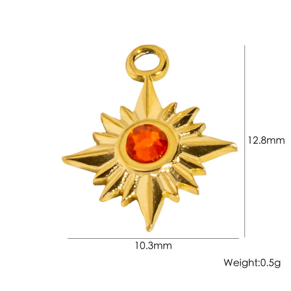 Jewelry Accessories Stainless Steel Retro Simple Geometric Electroplating White Shellfish Natural Stone Zircon Necklace Pendant