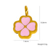 Jewelry Accessories Stainless Steel Retro Simple Geometric Electroplating White Shellfish Natural Stone Zircon Necklace Pendant