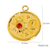 Jewelry Accessories Stainless Steel Retro Simple Geometric Electroplating White Shellfish Natural Stone Zircon Necklace Pendant