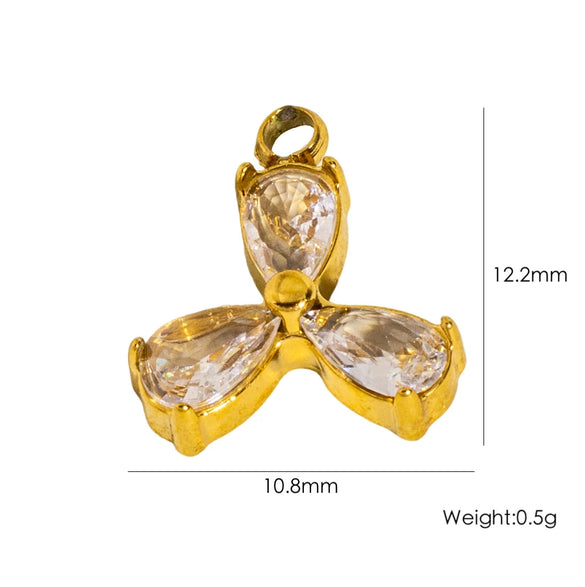 Jewelry Accessories Stainless Steel Retro Simple Geometric Electroplating White Shellfish Natural Stone Zircon Necklace Pendant