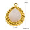 Jewelry Accessories Stainless Steel Retro Simple Geometric Electroplating White Shellfish Natural Stone Zircon Necklace Pendant