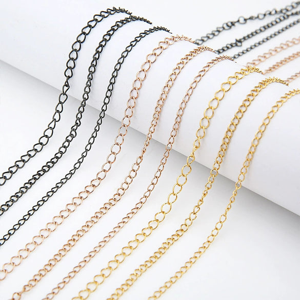 Jewelry Accessories Stainless Steel Rose Gold Electroplated Extension Chain And Tail Chain For Necklace And Bracelet
