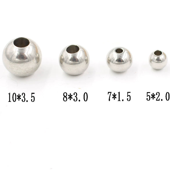 Jewelry Accessories Stainless Steel Round Beads Polishing Smooth Diy Loose Beads