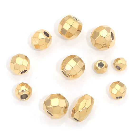 Jewelry Accessories Stainless Steel Round Beads Titanium Steel Arc Beads Vacuum Gold Plated
