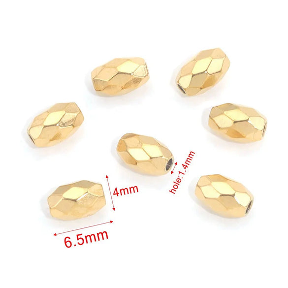 Jewelry Accessories Stainless Steel Round Beads Titanium Steel Arc Beads Vacuum Gold Plated