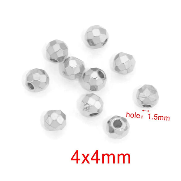 Jewelry Accessories Stainless Steel Round Beads Titanium Steel Arc Beads Vacuum Gold Plated