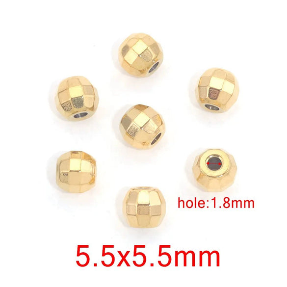 Jewelry Accessories Stainless Steel Round Beads Titanium Steel Arc Beads Vacuum Gold Plated