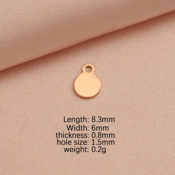 Jewelry Accessories Stainless Steel Round Creative Diy Pendant Fully Polished Electroplated