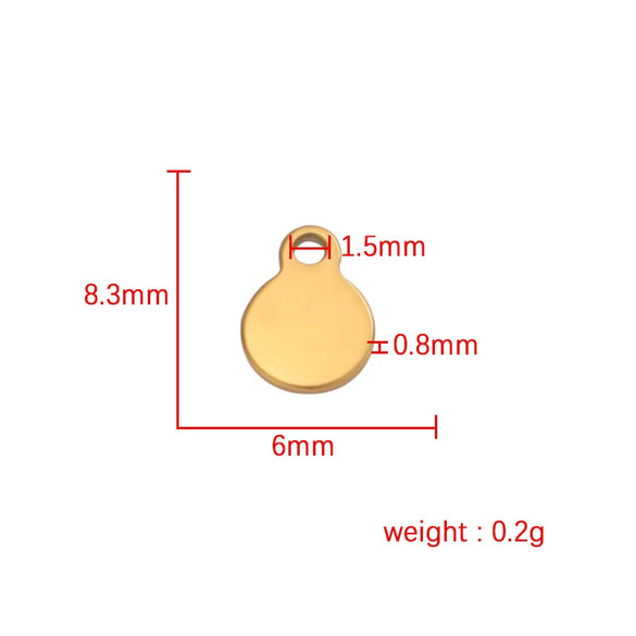Jewelry Accessories Stainless Steel Round Creative Diy Pendant Fully Polished Electroplated