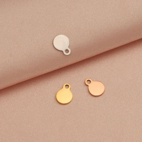Jewelry Accessories Stainless Steel Round Creative Diy Pendant Fully Polished Electroplated