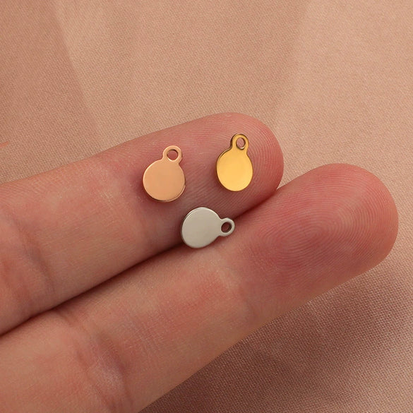 Jewelry Accessories Stainless Steel Round Creative Diy Pendant Fully Polished Electroplated