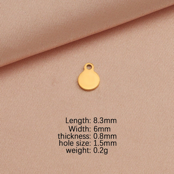 Jewelry Accessories Stainless Steel Round Creative Diy Pendant Fully Polished Electroplated