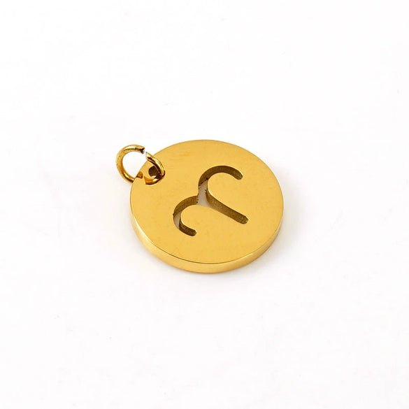 Jewelry Accessories Stainless Steel Round Cut Out Constellation Pendant For Diy Necklace Bracelet Electroplating