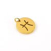 Jewelry Accessories Stainless Steel Round Cut Out Constellation Pendant For Diy Necklace Bracelet Electroplating