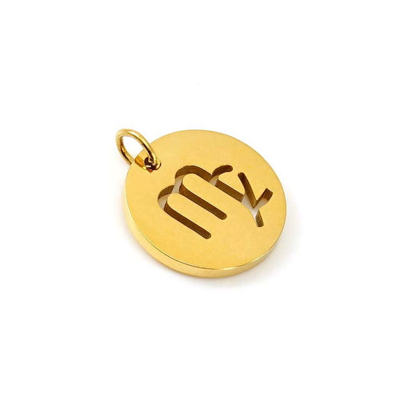 Jewelry Accessories Stainless Steel Round Cut Out Constellation Pendant For Diy Necklace Bracelet Electroplating