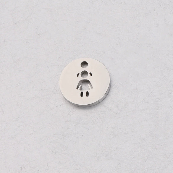 Jewelry Accessories Stainless Steel Round Hollow Humanshaped Fine Polishing Glossy Pendant For Boys And Girls