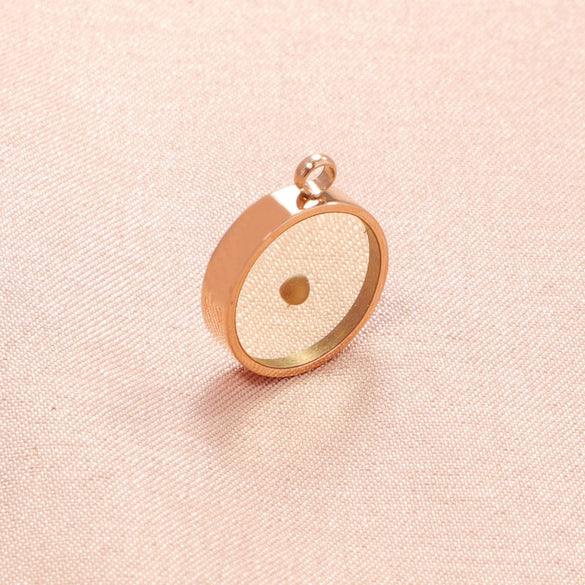 Jewelry Accessories Stainless Steel Round Mustard Seed Pendant Rose Gold Electroplated Necklace Bracelet