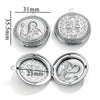 Jewelry Accessories Stainless Steel Round Photo Box Pendant Vintage Embossed Pattern 18K Electroplated