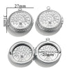 Jewelry Accessories Stainless Steel Round Photo Box Pendant Vintage Embossed Pattern 18K Electroplated