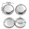 Jewelry Accessories Stainless Steel Round Photo Box Pendant Vintage Embossed Pattern 18K Electroplated