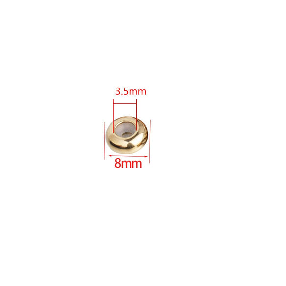 Jewelry Accessories Stainless Steel Rubber Ring Positioning Beads Smooth Geometric Electroplated Bracelet Diy