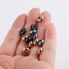 Jewelry Accessories Stainless Steel Rubber Ring Positioning Beads Smooth Geometric Electroplated Bracelet Diy