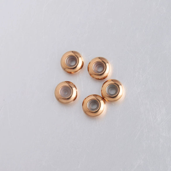 Jewelry Accessories Stainless Steel Rubber Ring Positioning Beads Smooth Geometric Electroplated Bracelet Diy