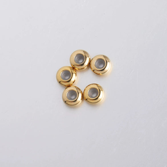 Jewelry Accessories Stainless Steel Rubber Ring Positioning Beads Smooth Geometric Electroplated Bracelet Diy