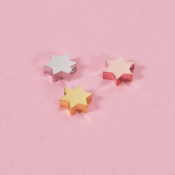 Jewelry Accessories Stainless Steel Star Of David Doublesided Mirror Polished Beads