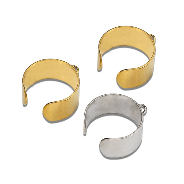 Jewelry Accessories Stainless Steel Ushaped Ring Ear Buckle With Circle Pattern Welding Highgrade Real Gold Nonfading Electroplating
