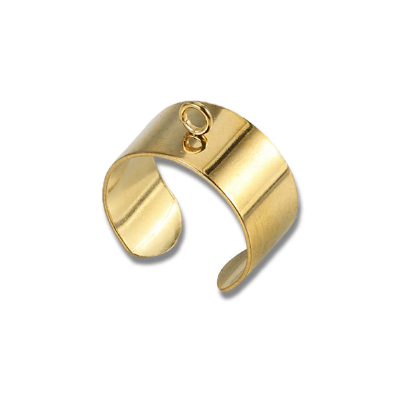 Jewelry Accessories Stainless Steel Ushaped Ring Ear Buckle With Circle Pattern Welding Highgrade Real Gold Nonfading Electroplating