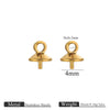 Jewelry Accessories Stainless Steel Vacuum Goldplated Round Bead Cap Pearl Pendant Sheep Eye Cap