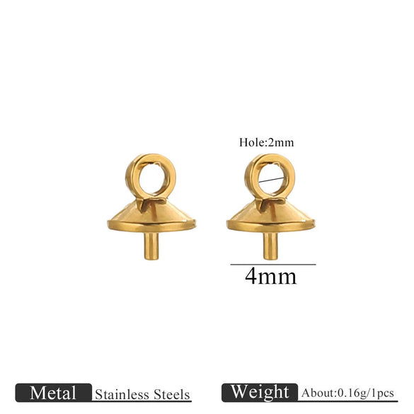 Jewelry Accessories Stainless Steel Vacuum Goldplated Round Bead Cap Pearl Pendant Sheep Eye Cap