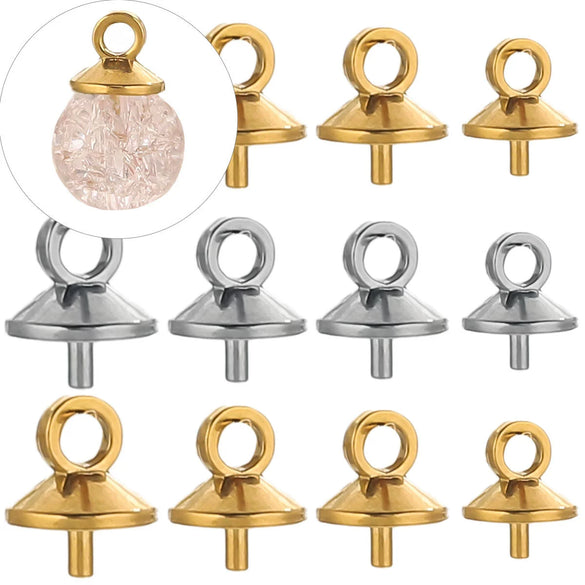 Jewelry Accessories Stainless Steel Vacuum Goldplated Round Bead Cap Pearl Pendant Sheep Eye Cap