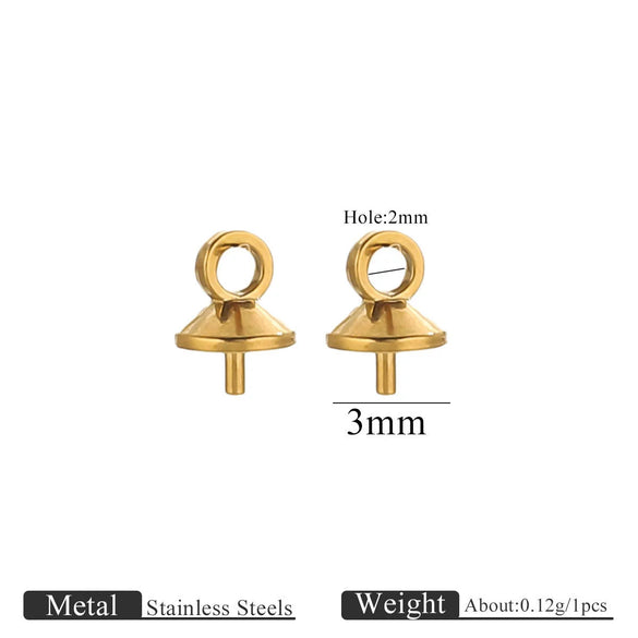 Jewelry Accessories Stainless Steel Vacuum Goldplated Round Bead Cap Pearl Pendant Sheep Eye Cap