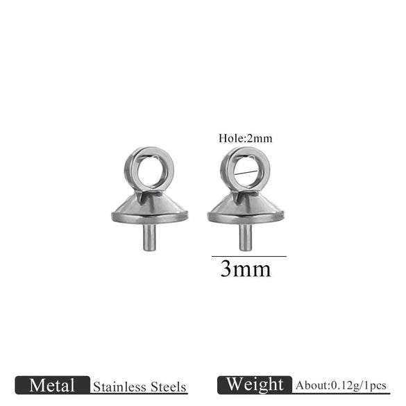 Jewelry Accessories Stainless Steel Vacuum Goldplated Round Bead Cap Pearl Pendant Sheep Eye Cap