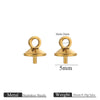 Jewelry Accessories Stainless Steel Vacuum Goldplated Round Bead Cap Pearl Pendant Sheep Eye Cap