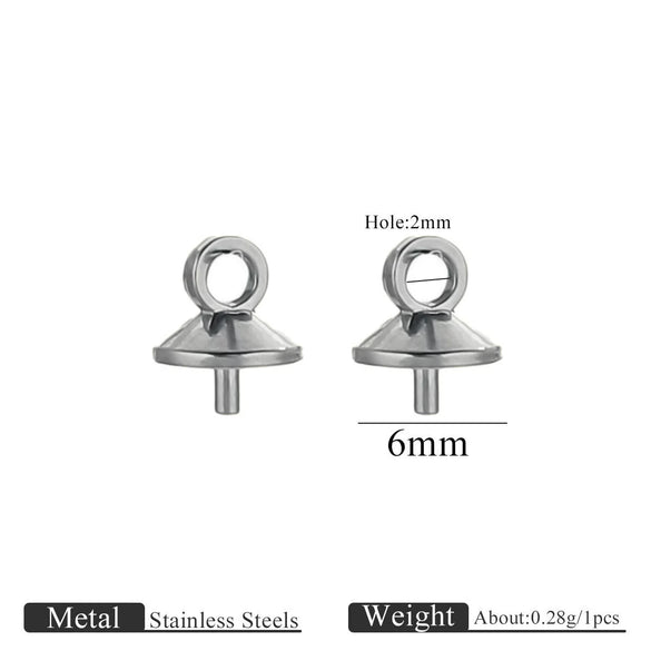 Jewelry Accessories Stainless Steel Vacuum Goldplated Round Bead Cap Pearl Pendant Sheep Eye Cap